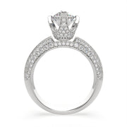 Daria Pear Cut Pave 6 Prong Engagement Ring Setting - Nivetta